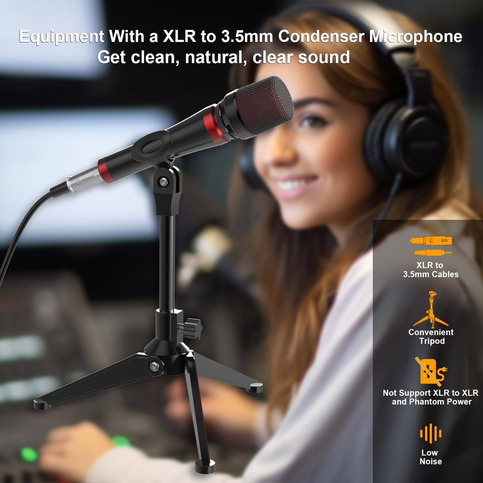 Attrezzatura per trasmissione dal vivo, mixer DJ con interfaccia audio all-in-one, mixer con connettore per microfono da 3,5 mm per audio trasmesso, (Rosso)
