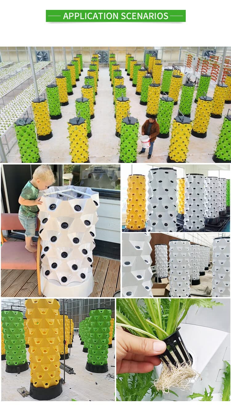 Système de culture hydroponique, kit de culture de plantes verticales, lit de semis 10 couches 80 pots, installation portable et flexible, pour le jardinage, faire pousser des herbes, des fruits, des