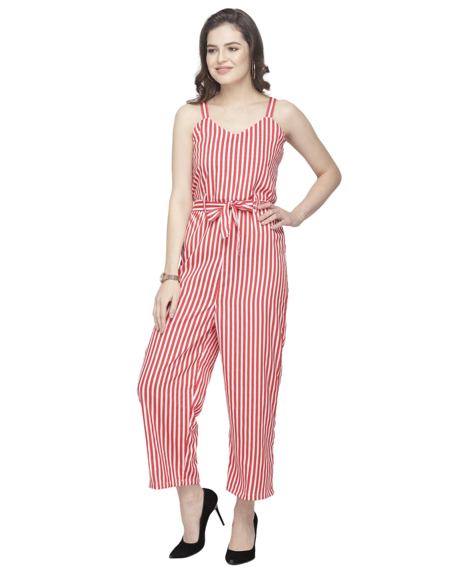 sayesha Red White Stripes Crepe Jumpsuit-picture-9