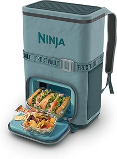 Ninja FrostVault Go Can Soft Cooler, 24/36 Can, Leak Proof, Built-In Cup Holder, 2 Ice Packs & Dry Storage Drawer, Polyester Insulation, Hiking, Camping, Picnic