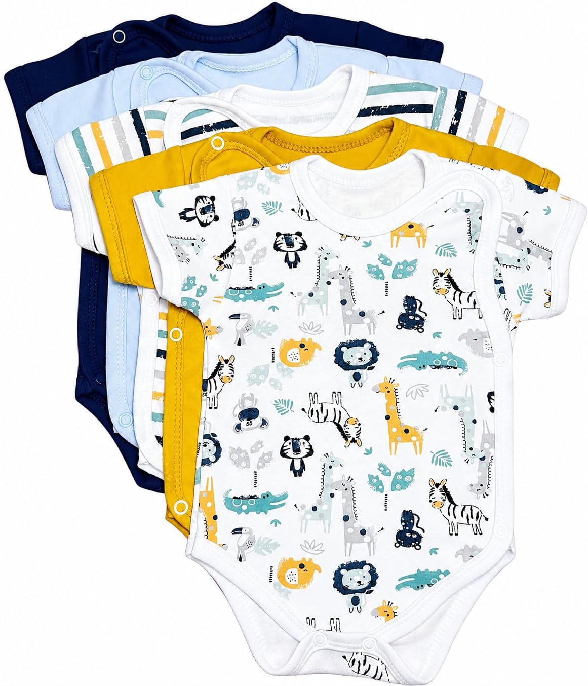 Baby Jungen Kurzarm Body Wickeloptik Kurzarmbody Reine Baumwolle