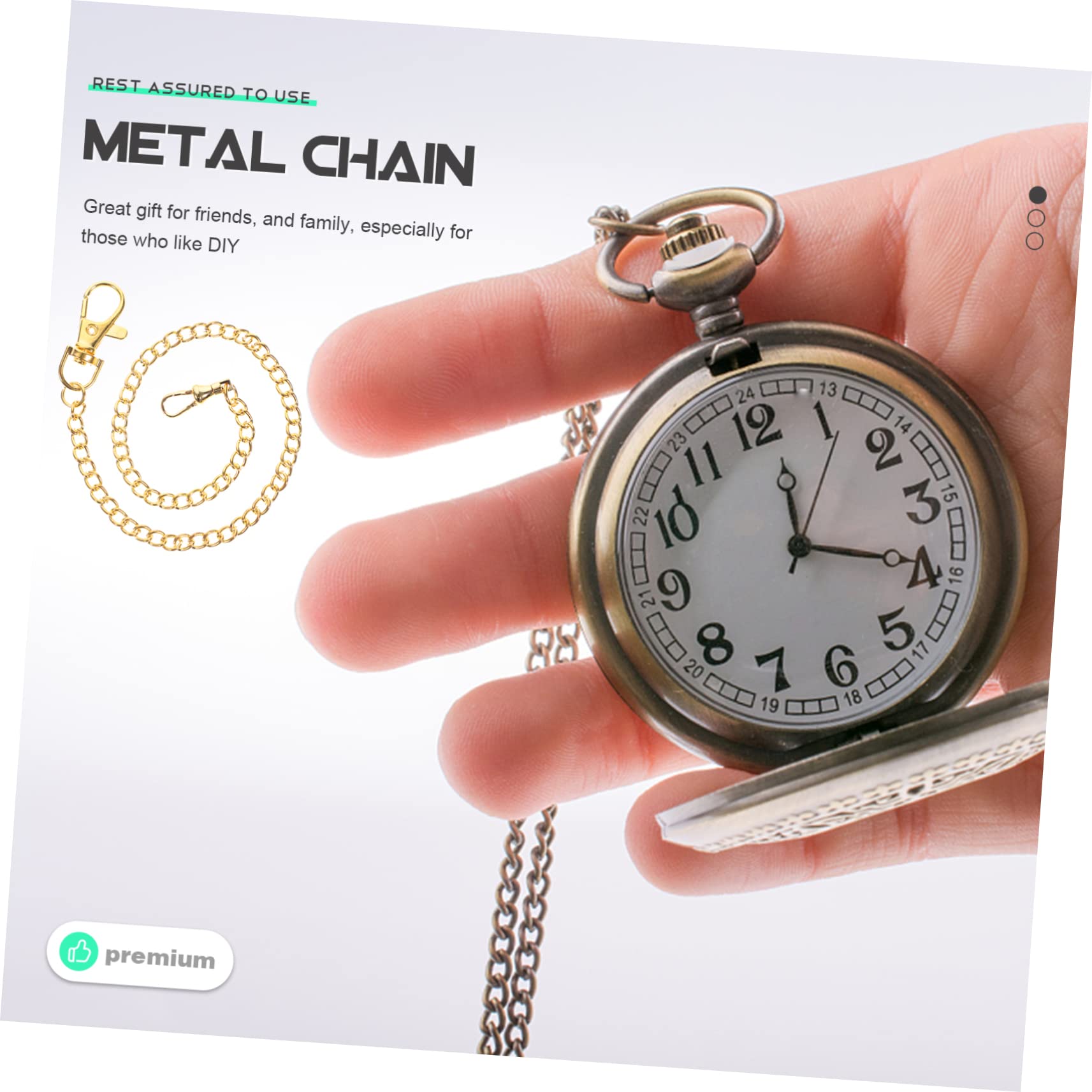 WOFASHPURET 4pcs Pocket Watch Chain Decorative Accessory for Trousers Metal Clothing Chain Lobster Clasp for Fashionable Vests and Casual Outfits for