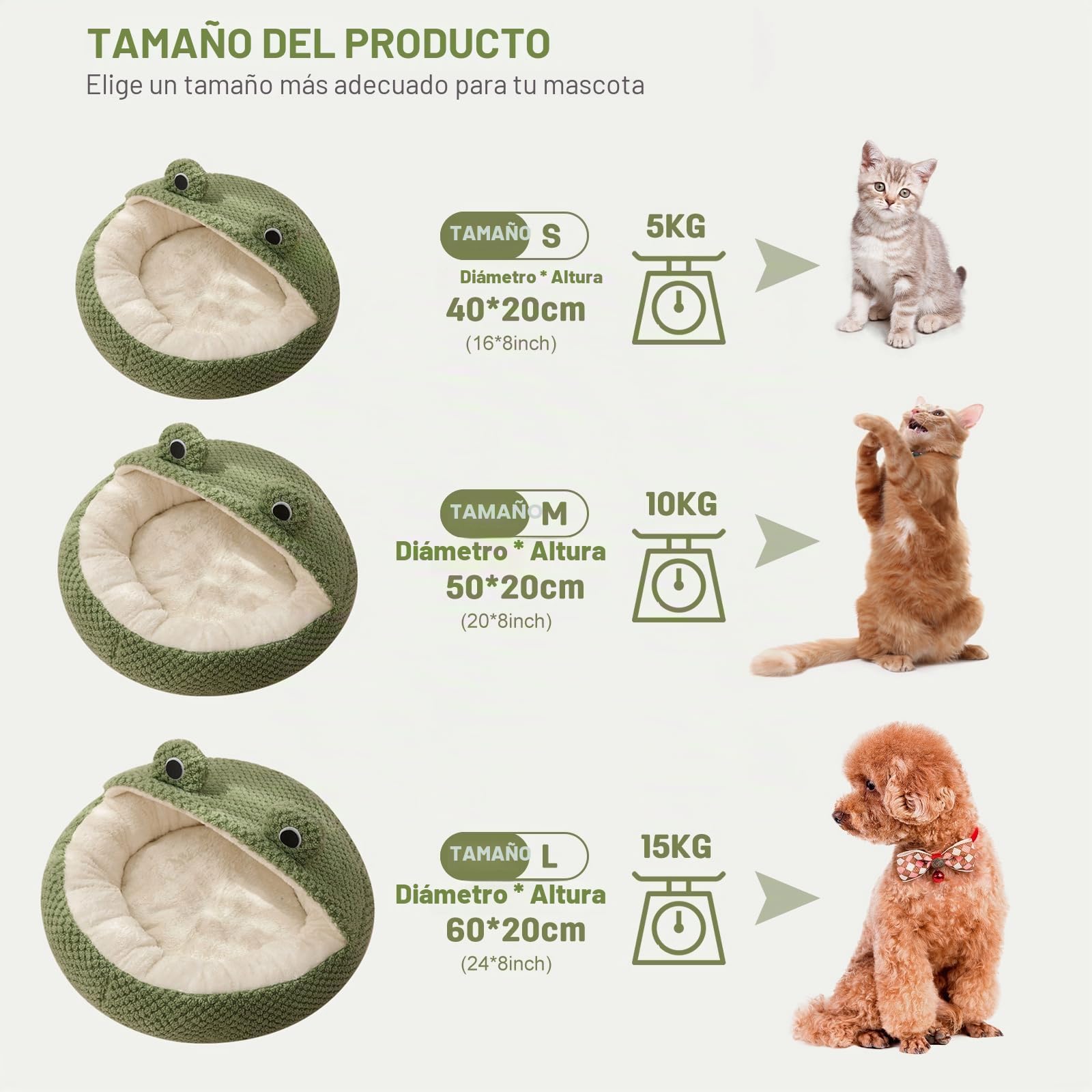 PETCUTE Cama para Gatos de Interior Con Fondo Antideslizante, Cálida y Suave, Cueva Con Almohada Acolchada Extraíble Lavable, Nido de Mascotas