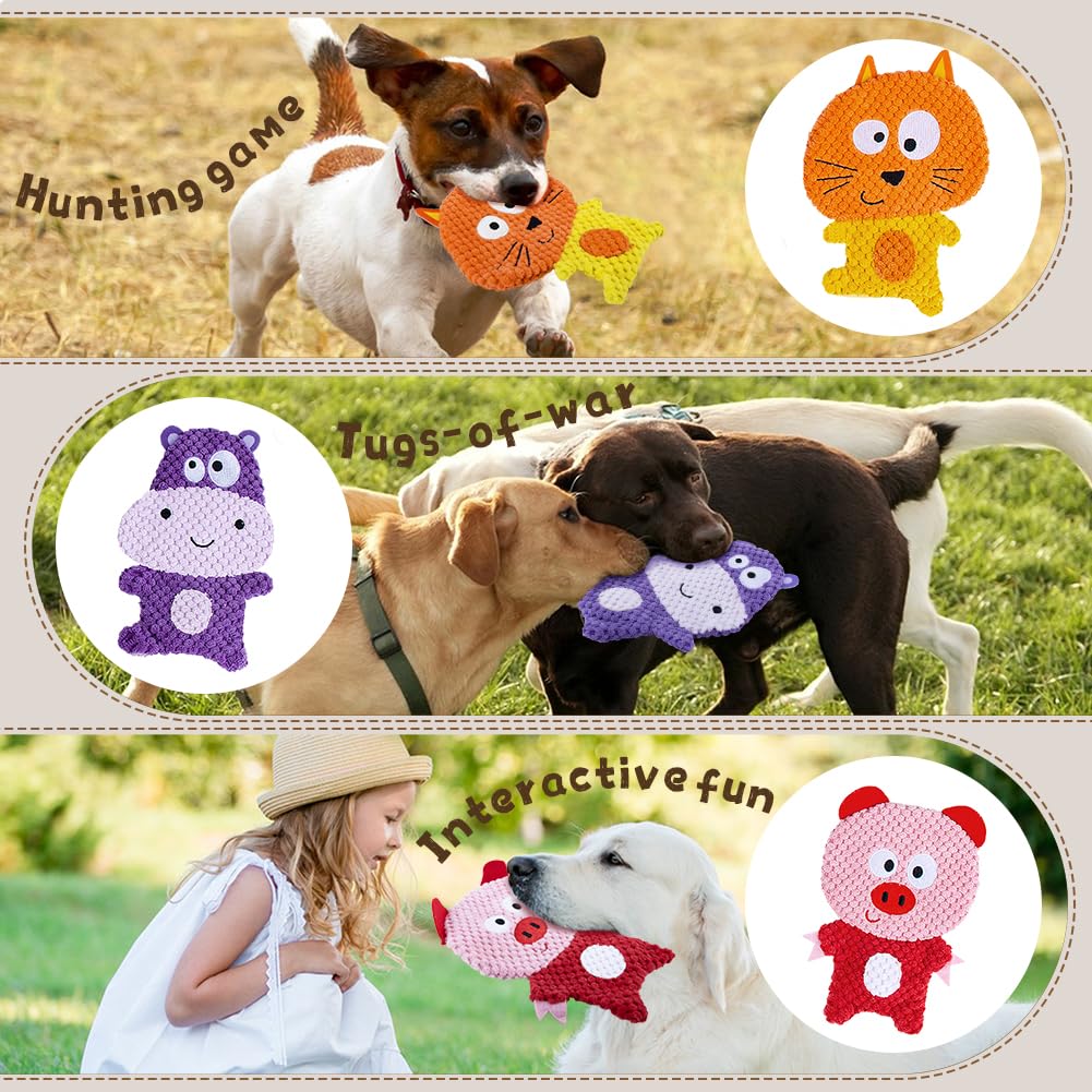 Juguetes chirriantes para perros sin relleno, juguetes de peluche duraderos y lindos, juguetes interactivos para masticar dentición para cachorros, razas pequeñas y medianas