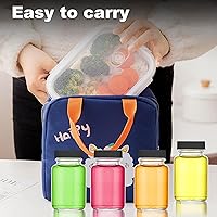 Vista 7 de Botellas de vidrio para zumo con tapas negras, 8 recipientes transparentes reutilizables de 2 onzas, tarro pequeño de boca ancha, ideal