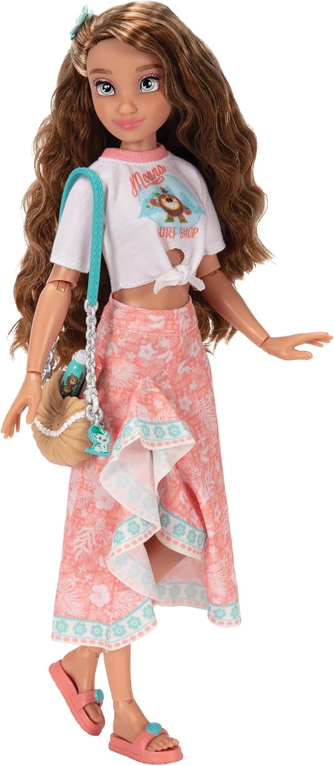 Disney ILY 4EVER Fashion Dolls Moana Inspired 11.5" Tall with 13 Points of Articulation, Comes with Cute, Moana-Inspired Accessories, and a Glittery Mickey Ring for You to Wear!