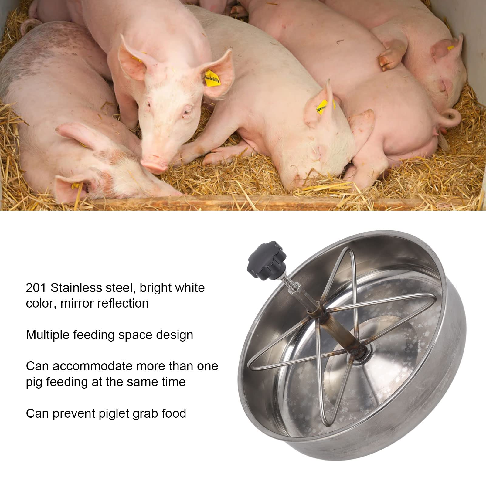 Comedero para Cerdos, 2 Piezas Bebedero para Pollos de Acero Inoxidable Comedero para Pollos Comedero para Cerdos Comedero para Patos Comederos de Agua para alimentación de Ganado (l)