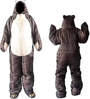 FYKABCL Saco de Dormir humanoide con Forro Grueso y cálido, Ligero e Impermeable, con Cremalleras para Brazos y pies.