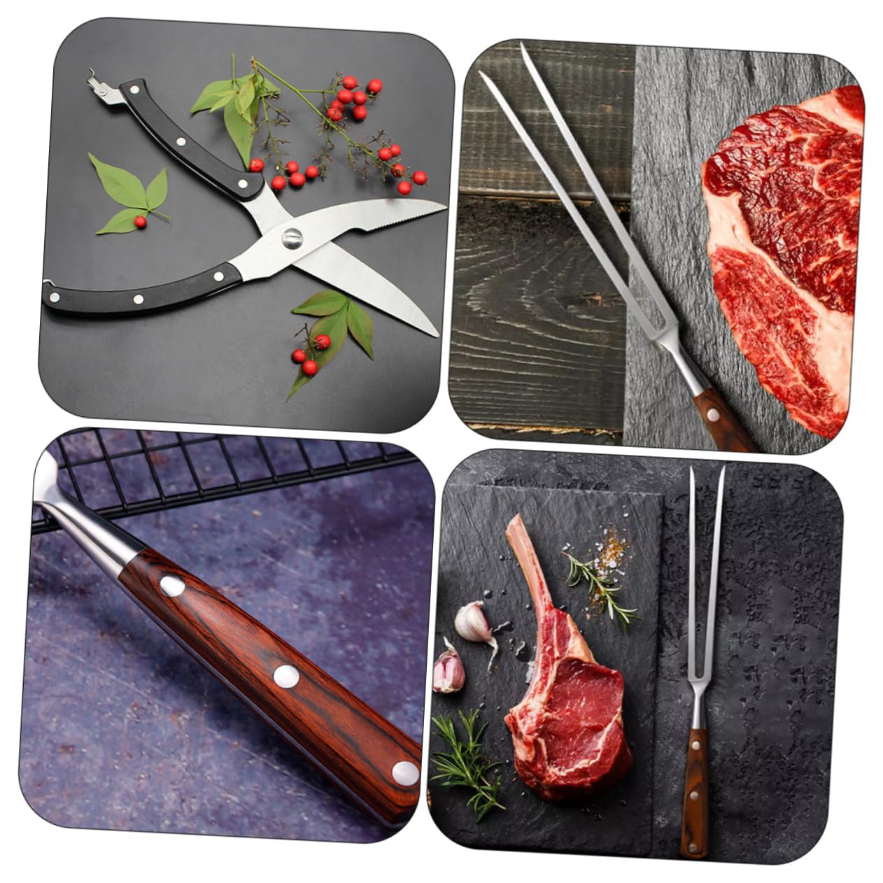 Abaodam Forchetta Per Forchetta Per Barbecue Kit Forchette Per Carne Utensili Per Barbecue Trinciapollo Accessori Per Facile Da Pulire Adatto Alimenti