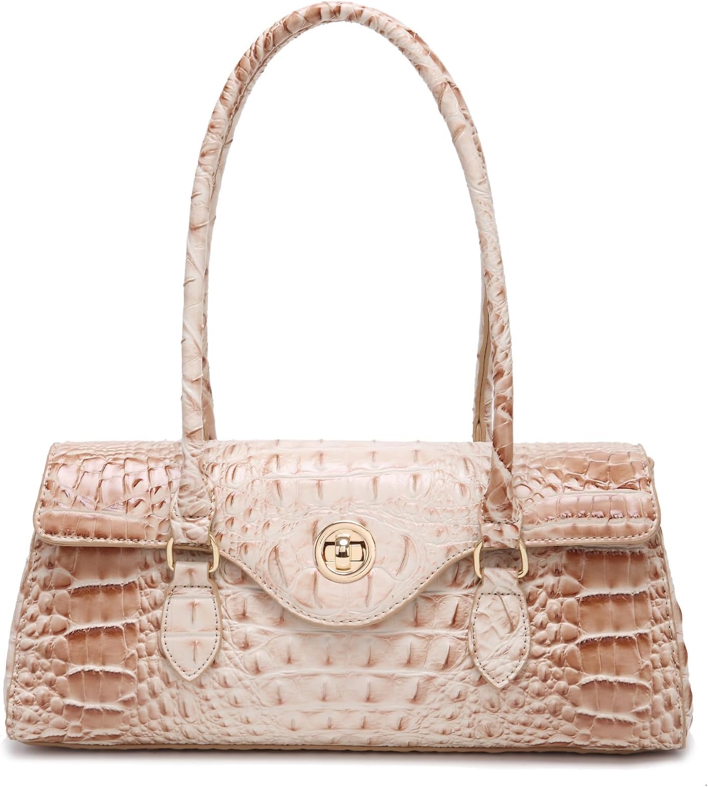 Leather Crocodile Pattern Top Handle Handbag for Women High-value Satchel Tote Purse for Ladies