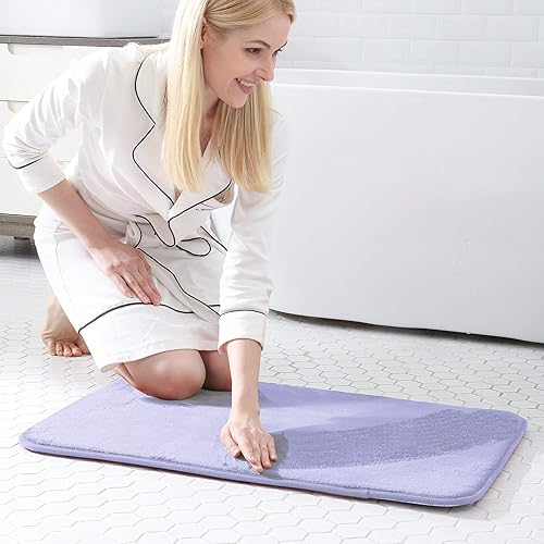 Miniatura 2 de Walensee - Tapete de baño espuma viscoelástica extra grueso, antideslizante, absorbente y súper acogedor, terciopelo suave lujo, alfombra pequeña