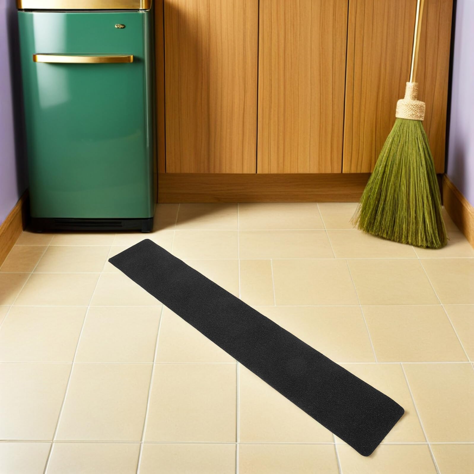 OUNONA Cinta Antideslizante para Escaleras 10 Piezas Adhesivo Autoadhesivo de PVC Negro 20X76 CM Tiras Antideslizantes para Peldaños Interiores y Exteriores Resistente al Agua y Alta