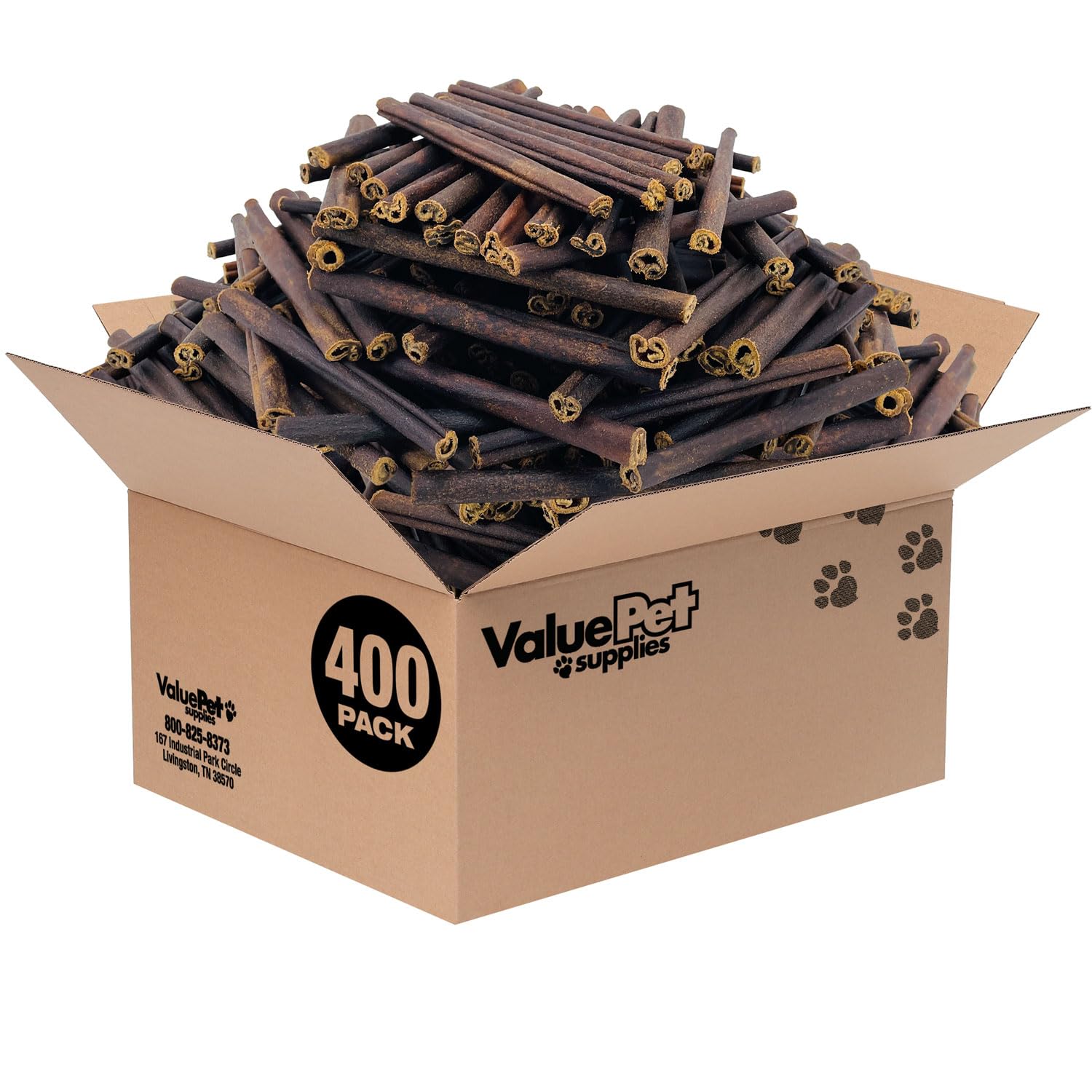 ValueBull Collagen Sticks for Small Dogs, 6 Inch Thin Chews, Natural Dog Treats, 400 Count Wholesale Pack - Supports Joints, Skin & Coat with