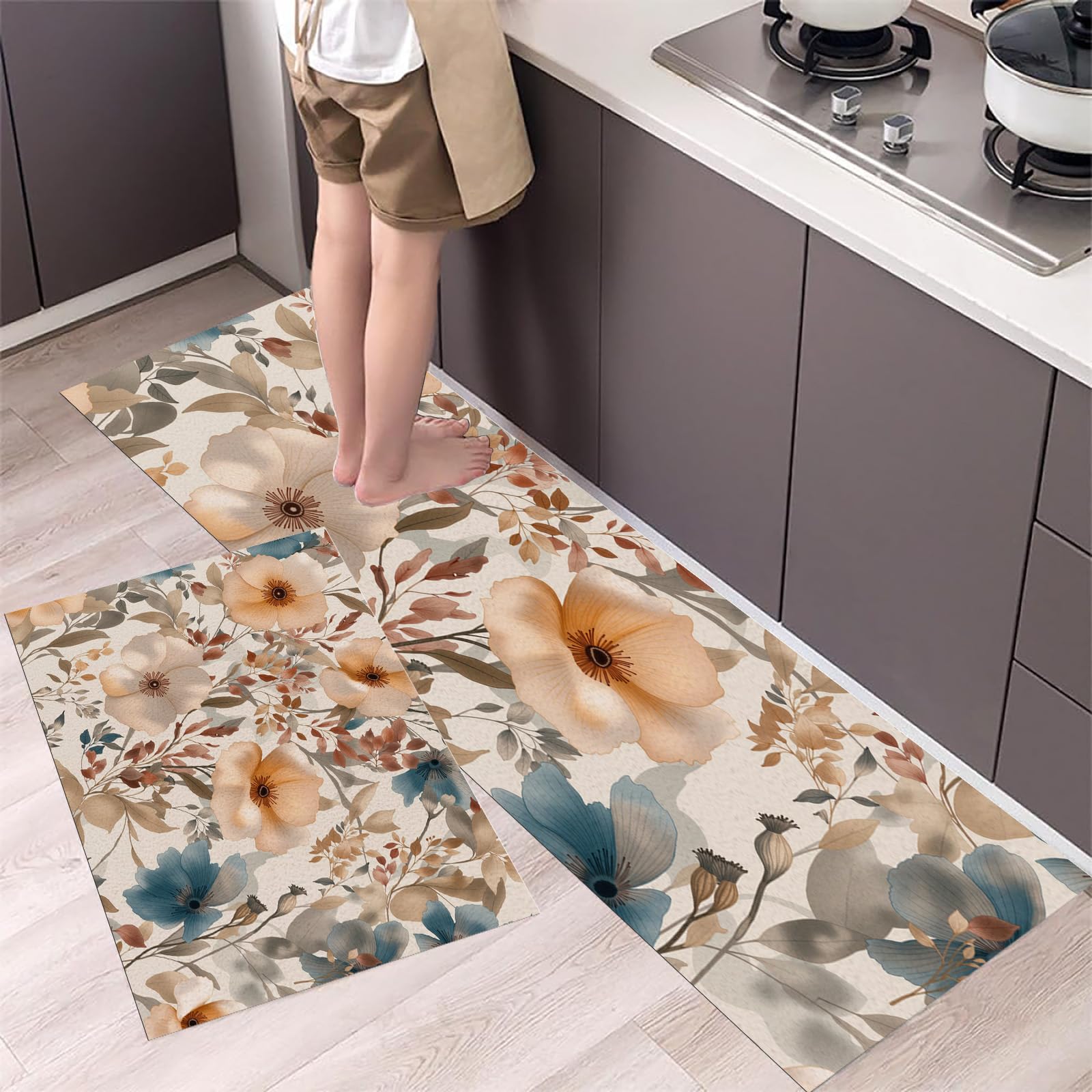 Alfombras antifatiga antideslizantes para cocinar sin dolor y proteger el suelo de manchas