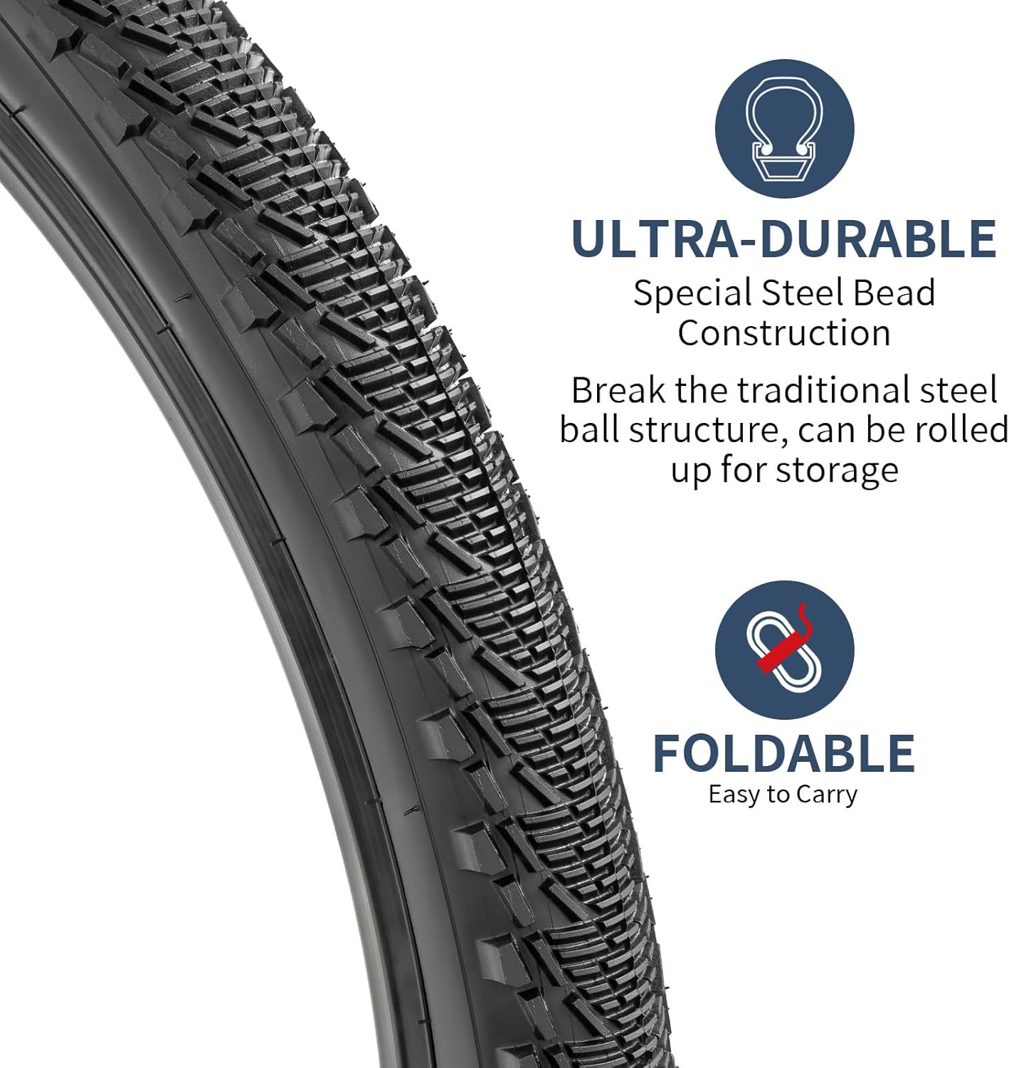 YUNSCM 2-PCS 24" Bike Tires 24x2.125/57-507 Compatible with Mountain Bike 24 x 2.125 Bicycle Tires (Y-760)
