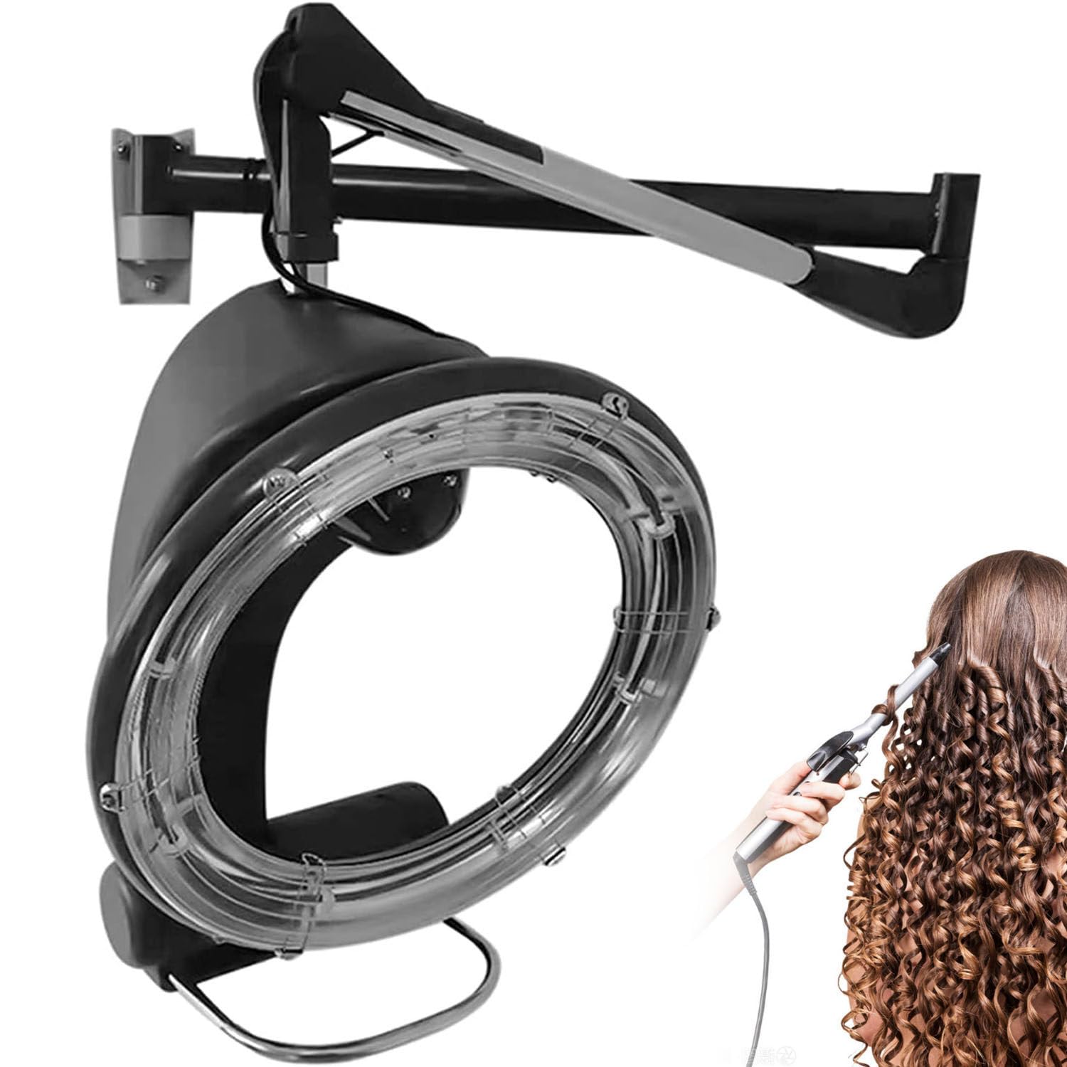 Orbiting Wall Mount Hd LCD Display Hair Dryer Professional Salon Hair Salon Hair Dryer on Wheels Spa Drying