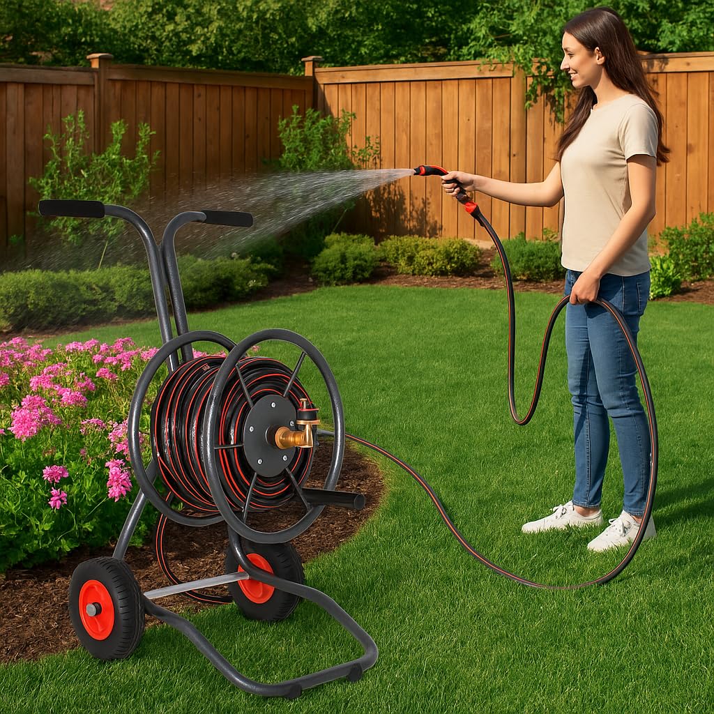 HOME It® Schlauchwagen 30m für Gartenschlauch - Schlauchwagen ohne Schlauch damit Sie Ihren eigenen Gartenschlauch verwenden können