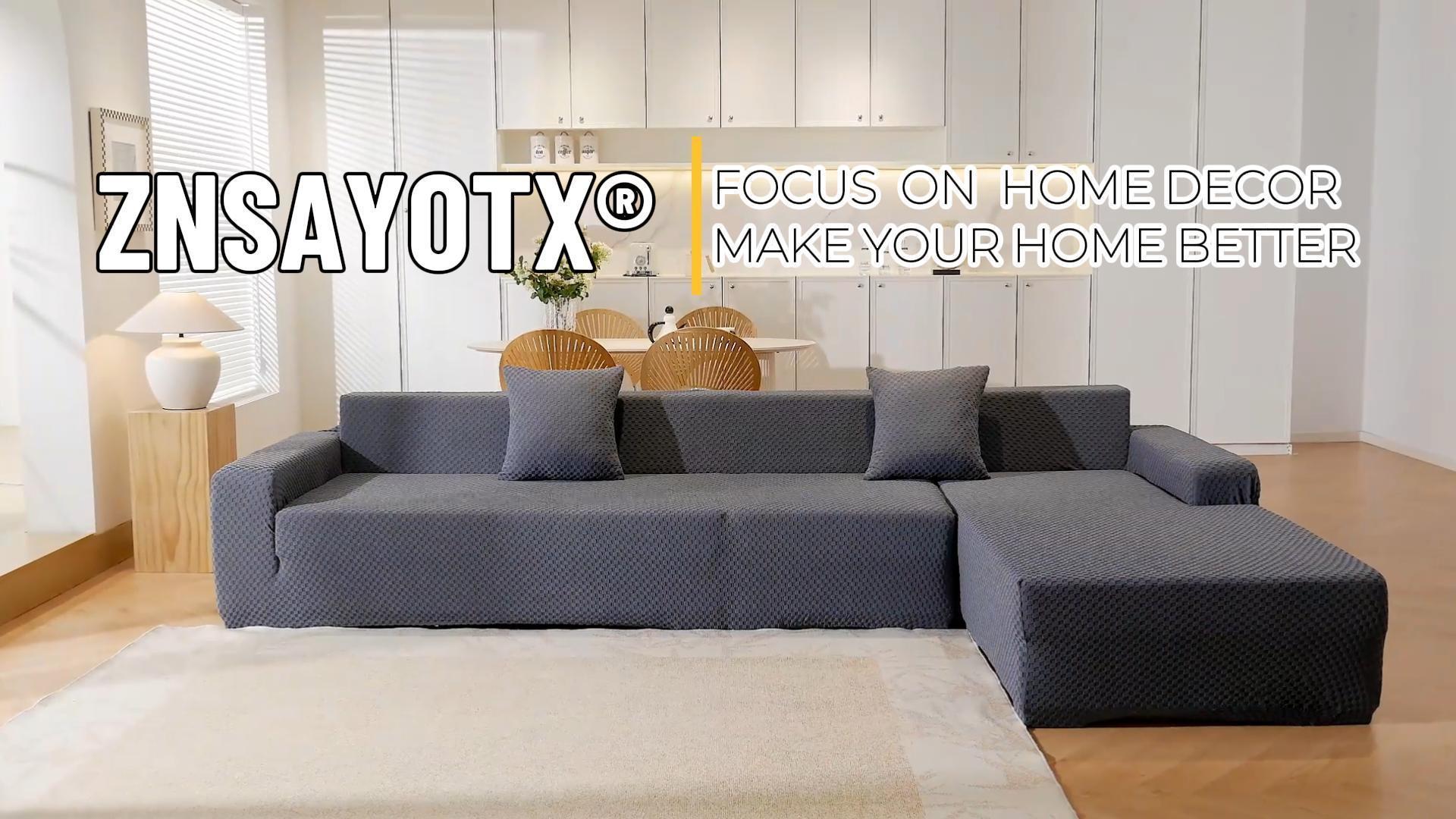 Amazon.com: ZNSAYOTX Sectional Couch Covers, Stretch Jacquard