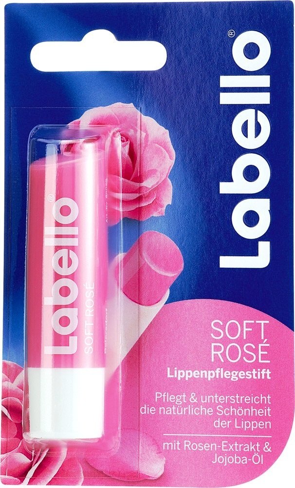 Labello SOFT ROSE Care Lip Care Balm 4.8gr Lipcare Pack of 3