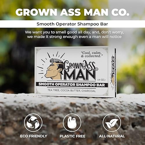 Miniatura 5 de Grown Ass Man Co - Barra de champú sólida 3 en 1 lavado de cabello barba y cuerpo sin plástico y ecológico limpieza natural y orgánica para todo
