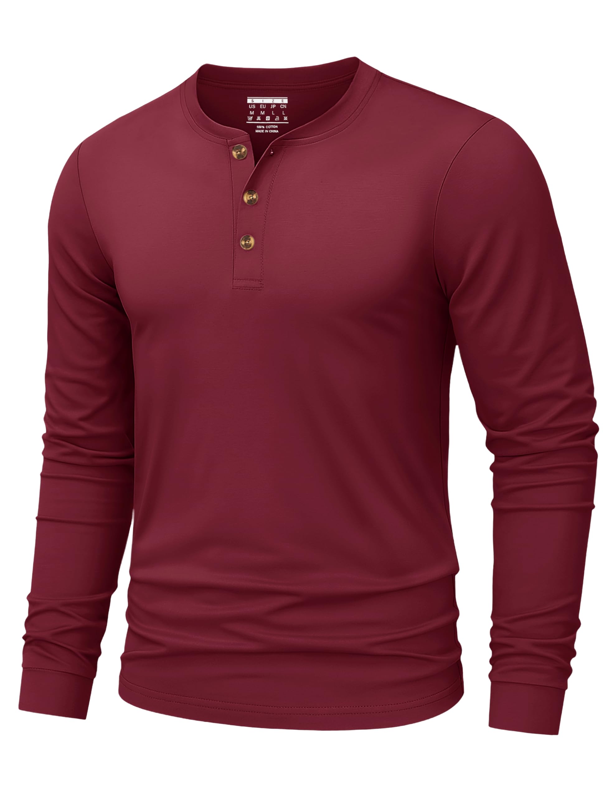 TACVASEN Herren Henley Shirt Baumwolle Langarmshirt Basic mit Knopfleiste | Langarmshirt herren, Basic Tshirt mit Knopfleiste, Longsleeve Herren, Regular Fit Freizeithemd, Casual Shirts