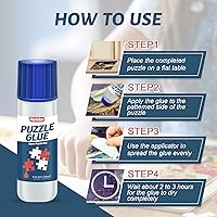 Vista 4 de Rompecabezas de pegamento transparente con aplicador adecuado para fijar y colgar rompecabezas, secado rápido, 4 onzas