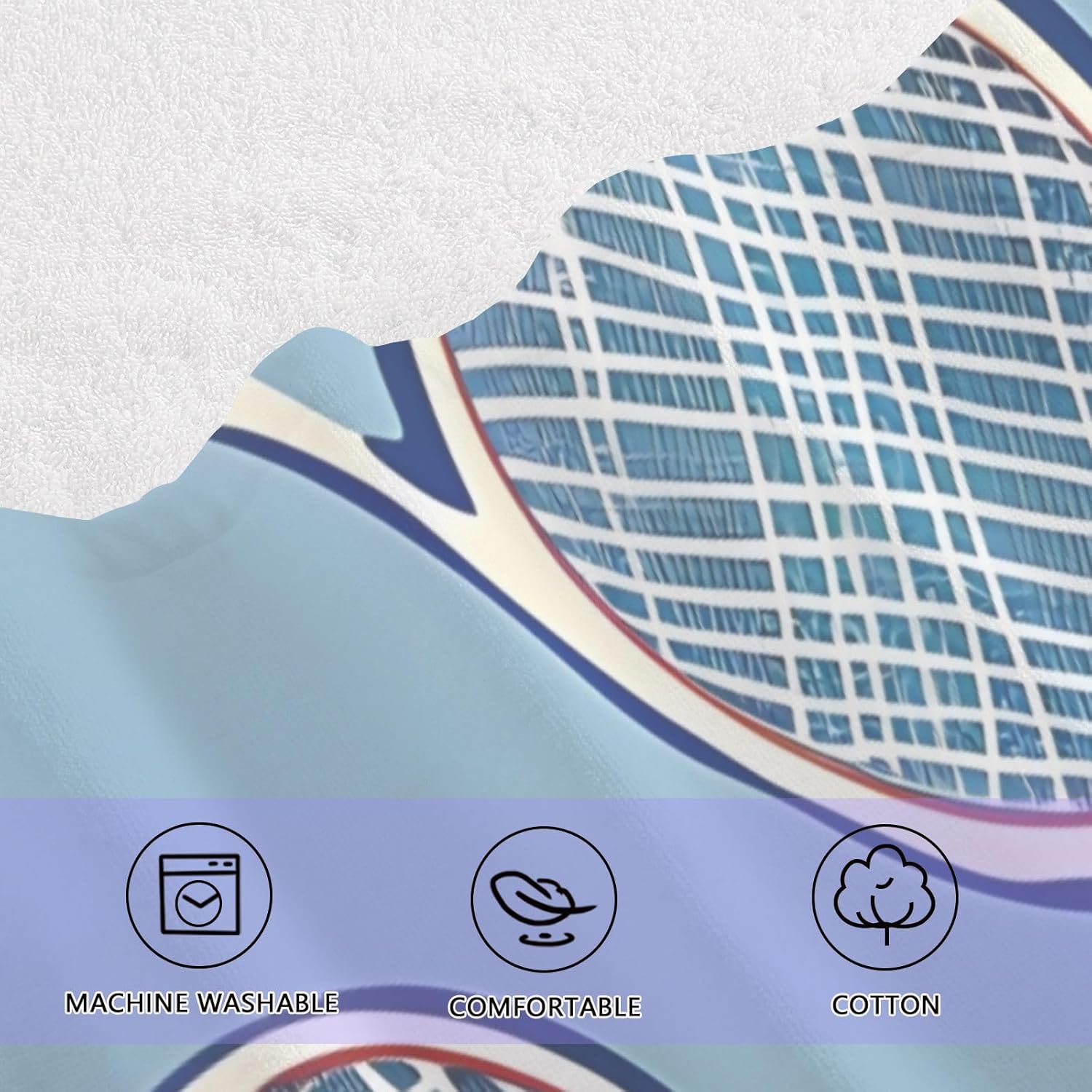 Hand Towels Premium Soft and Highly Absorbent Tennis Racket 2 Pcs Towels for Bathroom Set 100% Cotton Decorative Face Towels