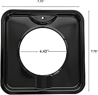 Vista 2 de KITCHEN BASICS 101 Fabricado en los Estados Unidos, SGP-400, 4 unidades de porcelana negra de 7.75 pulgadas, resistentes sartenes cuadradas de gas
