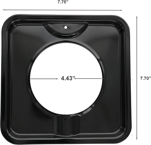 Miniatura 2 de KITCHEN BASICS 101 Fabricado en los Estados Unidos, SGP-400, 4 unidades de porcelana negra de 7.75 pulgadas, resistentes sartenes cuadradas de gas