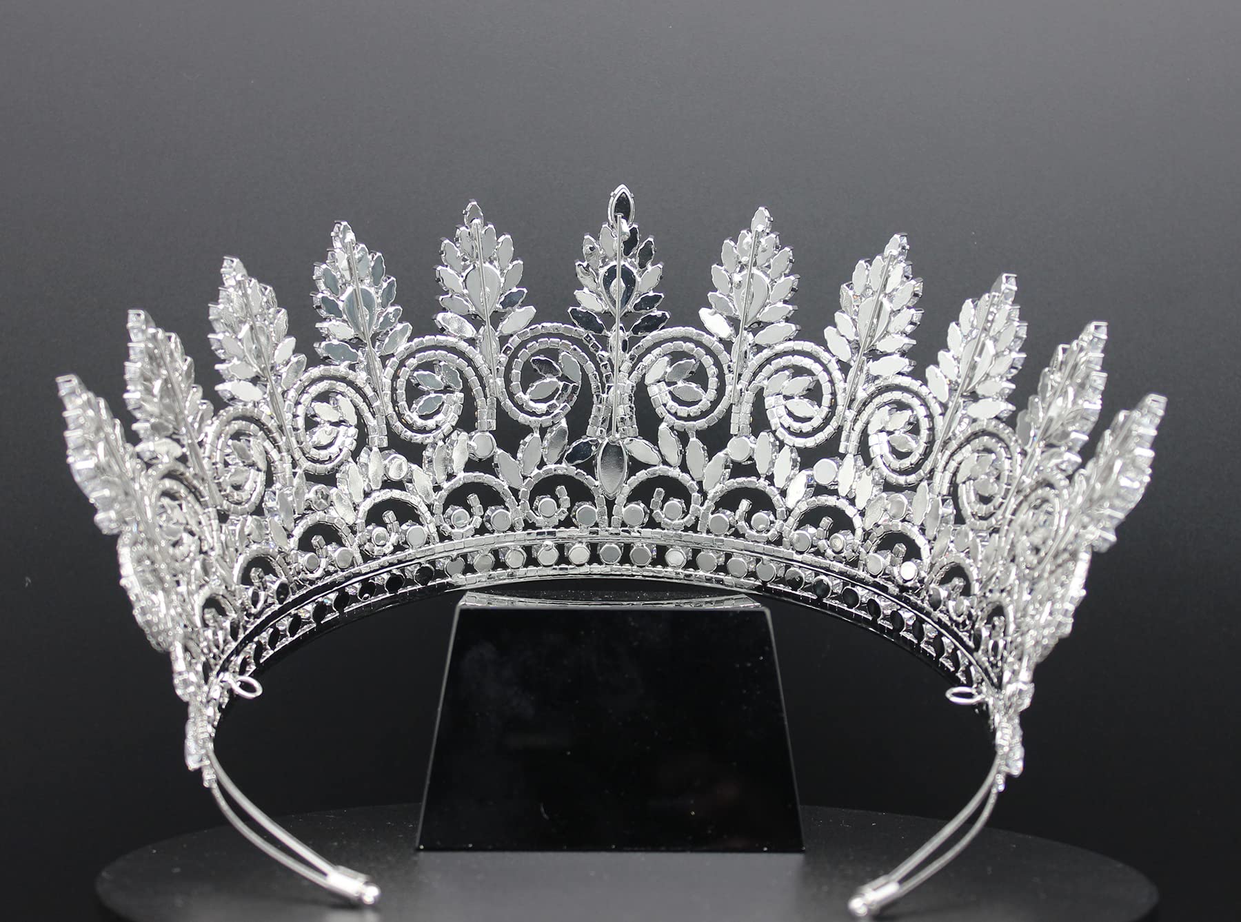 QXMYOO Tiaras de boda grandes de circonita cúbica de lujo para novia, coronas de reina, princesa, cumpleaños, quinceañera, graduación, regreso a casa, accesorios para el cabello nupcial HB086