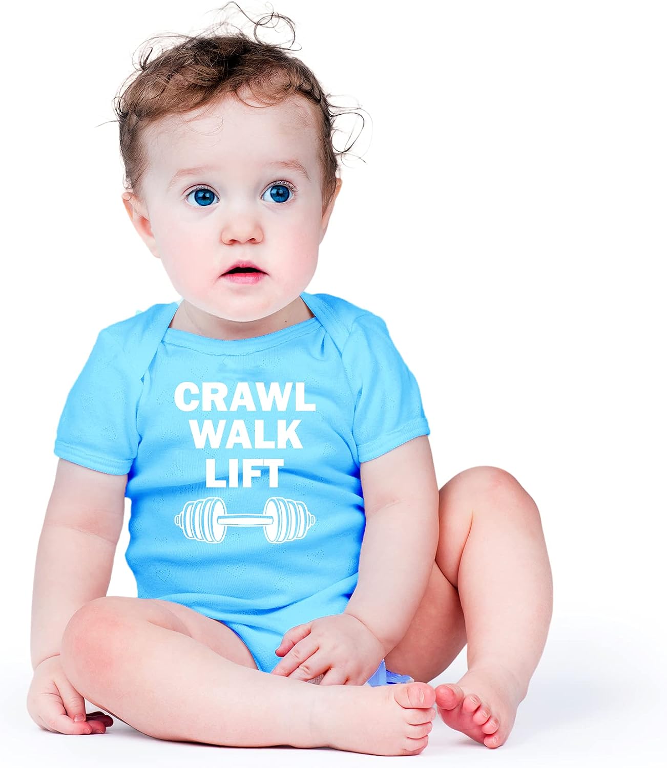 AW Fashions Crawl Walk Lift Baby Bodysuit Funny Cute Adorable Newborn Romper Clothing Boys Girls Outfit image 2