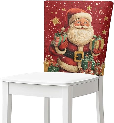 Santa Claus forros para Sillas De Comedor Navideñas Funda para silla de comedor para sala de Navidad, cocina, fiesta, boda, hotel, hogar