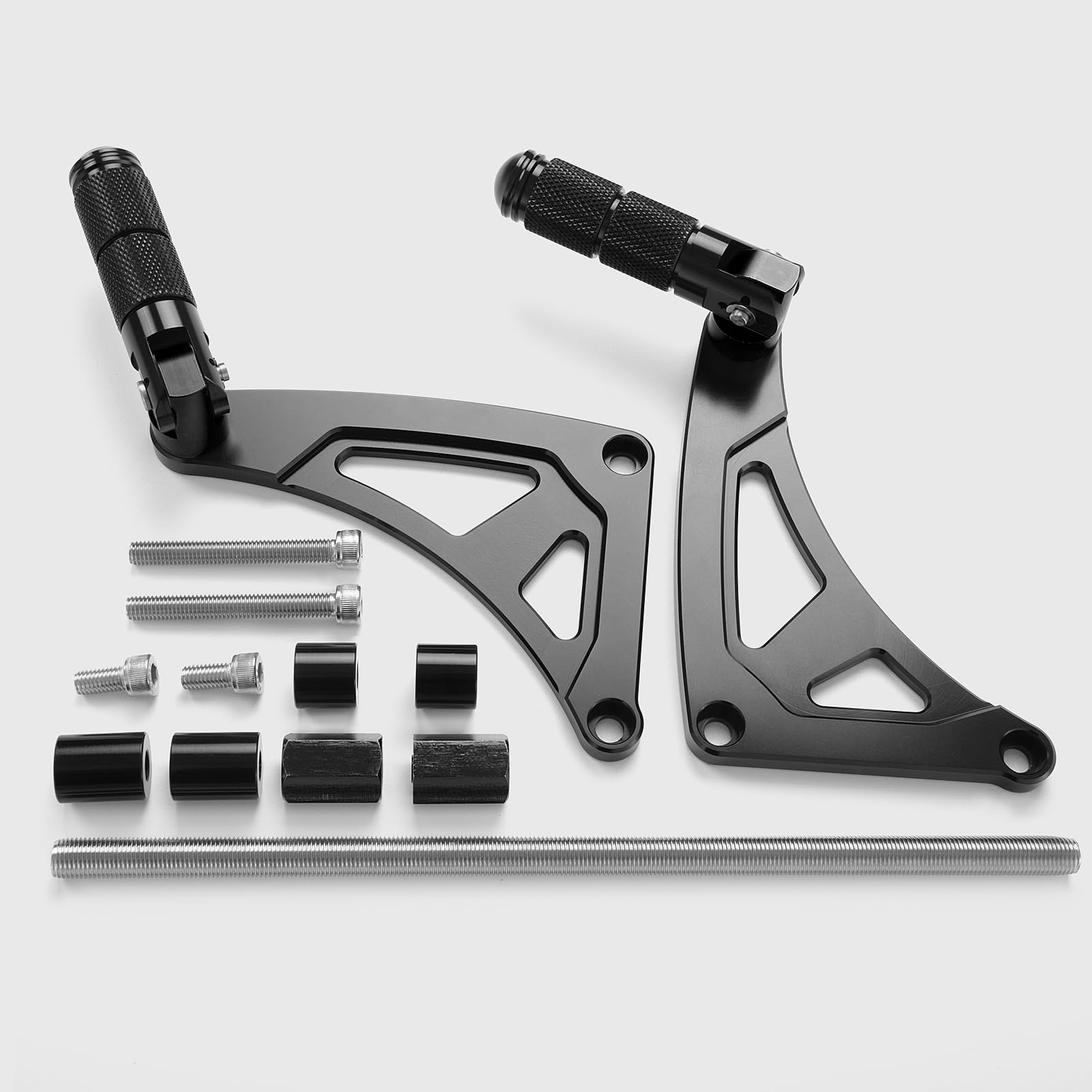 WOOGA Extensiones de clavija de pie trasero de pasajero estriberas extendidas Pedal Reposapiés plegable para Ho&nda Monkey 125 / Z125 Z 125 Accesorios 2018-2025 (JB02/JB03) (Estilo A - Negro)