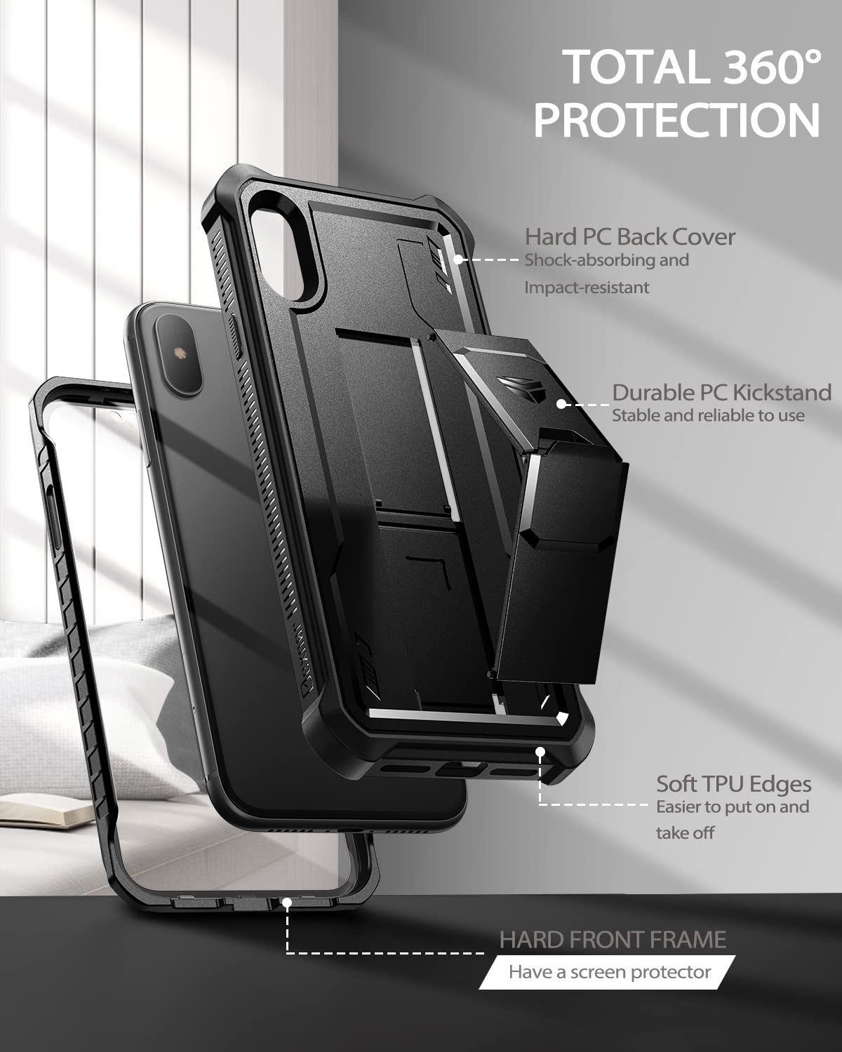 Amazon.com: Dexnor for iPhone X/iPhone Xs Case, [Built in Screen