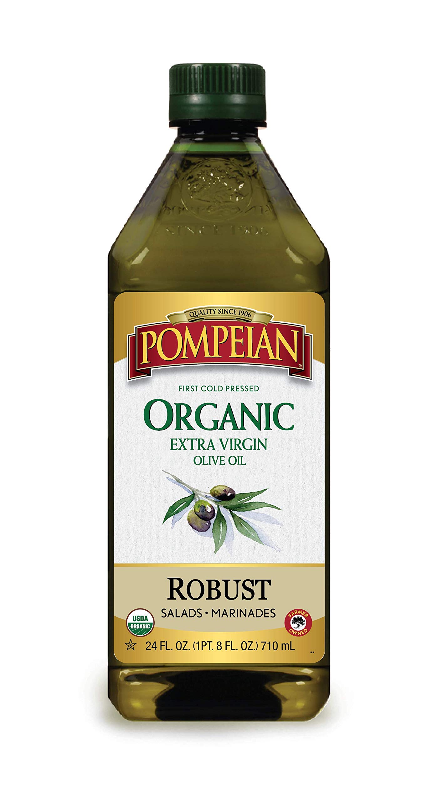 Pompeian USDA Organic Robust Extra Virgin Olive Oil, First Cold Pressed