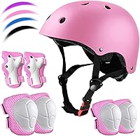 Vista 10 de Juego de casco de bicicleta ajustable para niños, chicos, chicas y adolescentes de 3 a 8 años de edad, incluye protectores de codo, rodilla