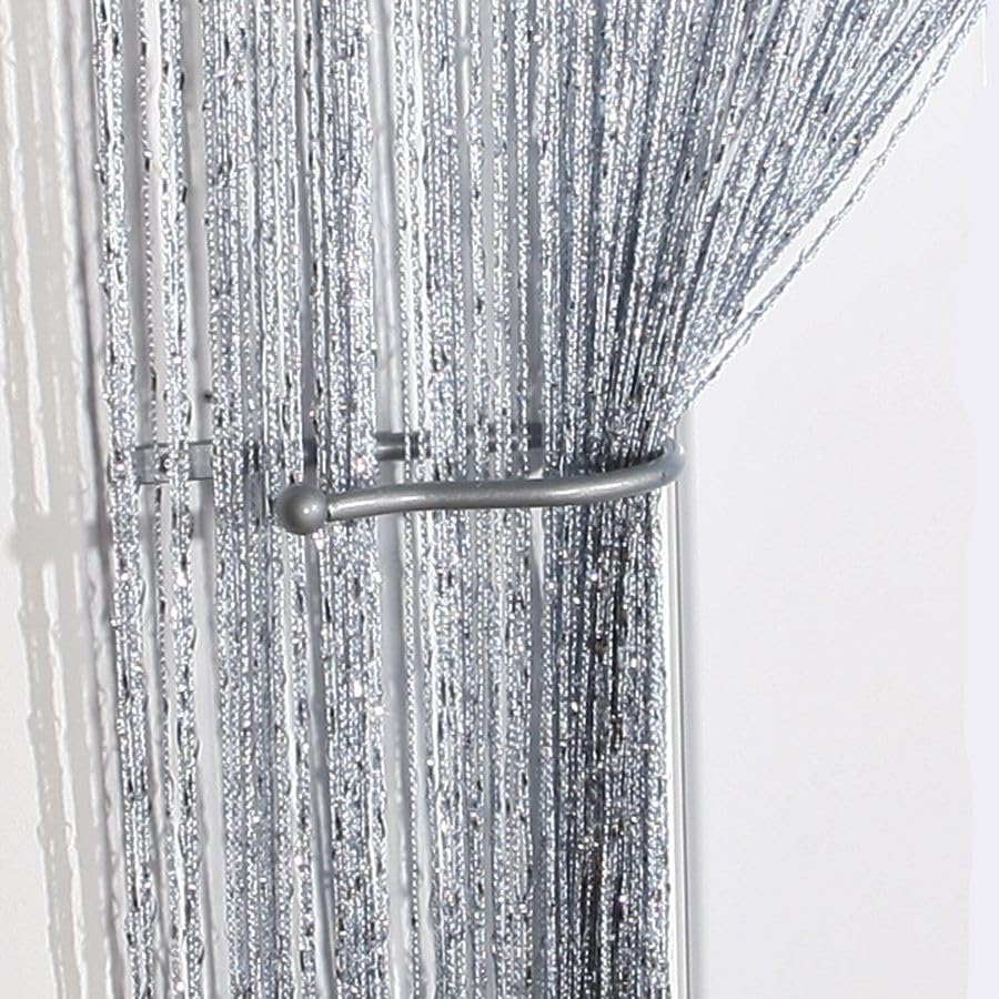 John Aird Extra Large Jazz Glitter String Curtain Panel (Silver, 3m Wide x 3m Drop)