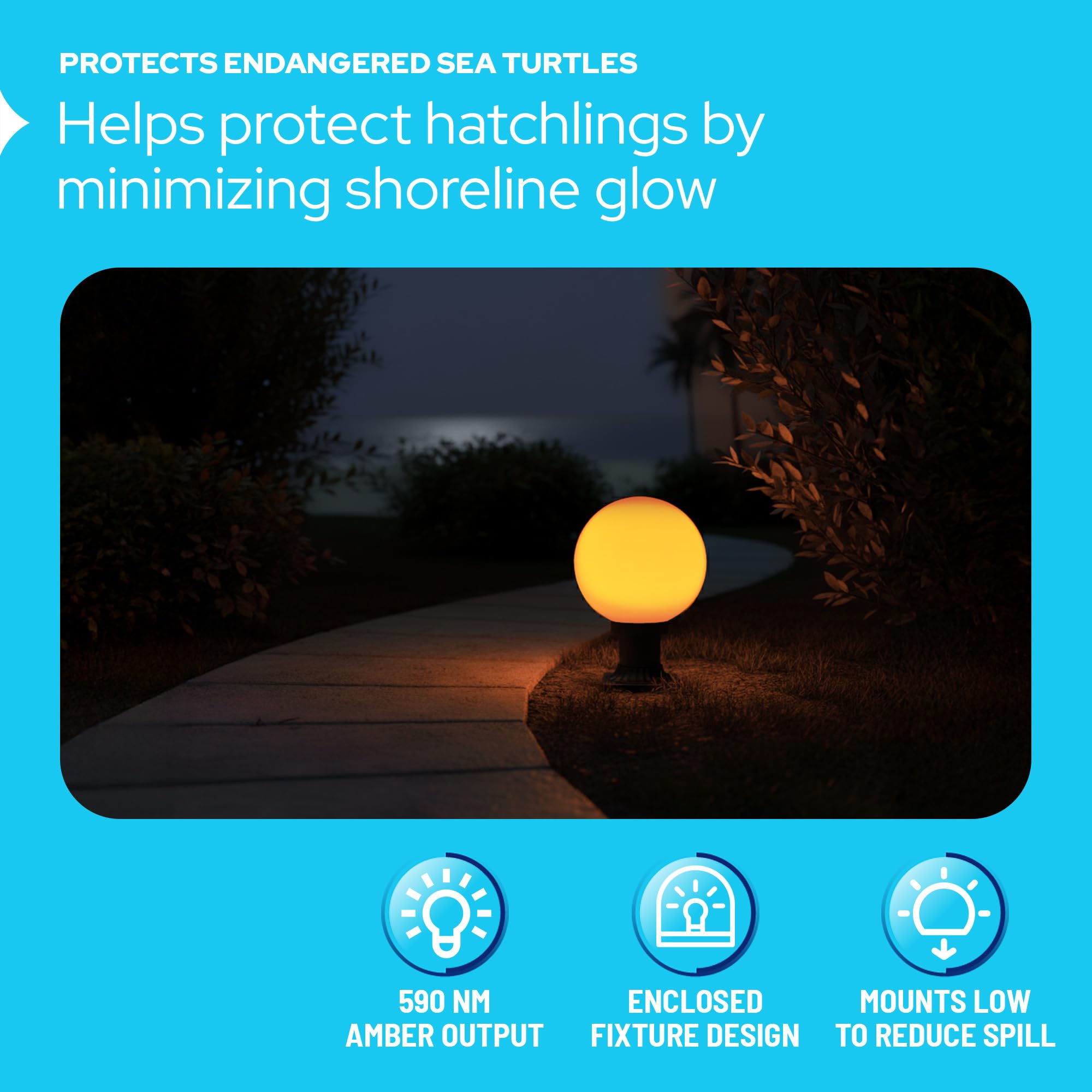 Amazon.com: KASTLITE 590nm Amber LED Pier Mount Globe Light, White