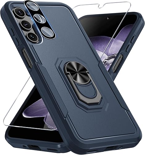 Miniatura 30 de Janmitta Funda compatible con Samsung Galaxy A14 5G con protector de pantalla + protector de lente de cámara, funda resistente de servicio pesado