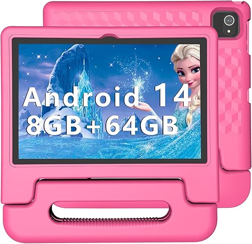 ITDULCET Tableta para niños, Tableta Android 14 de 10 pulgadas para niños, 8 GB RAM 64 GB ROM Octa-Core Batería de carga rápida Tabletas para niños