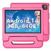 Tablet per Bambini 10 Pollici Android 14, Octa-Core 8GB RAM 64GB ROM, Espandibile fino a 1TB, 6000mAh, Controllo Parentale, Tablet Educativo con Custodia, Bluetooth WiFi, Doppia Fotocamera, GPS