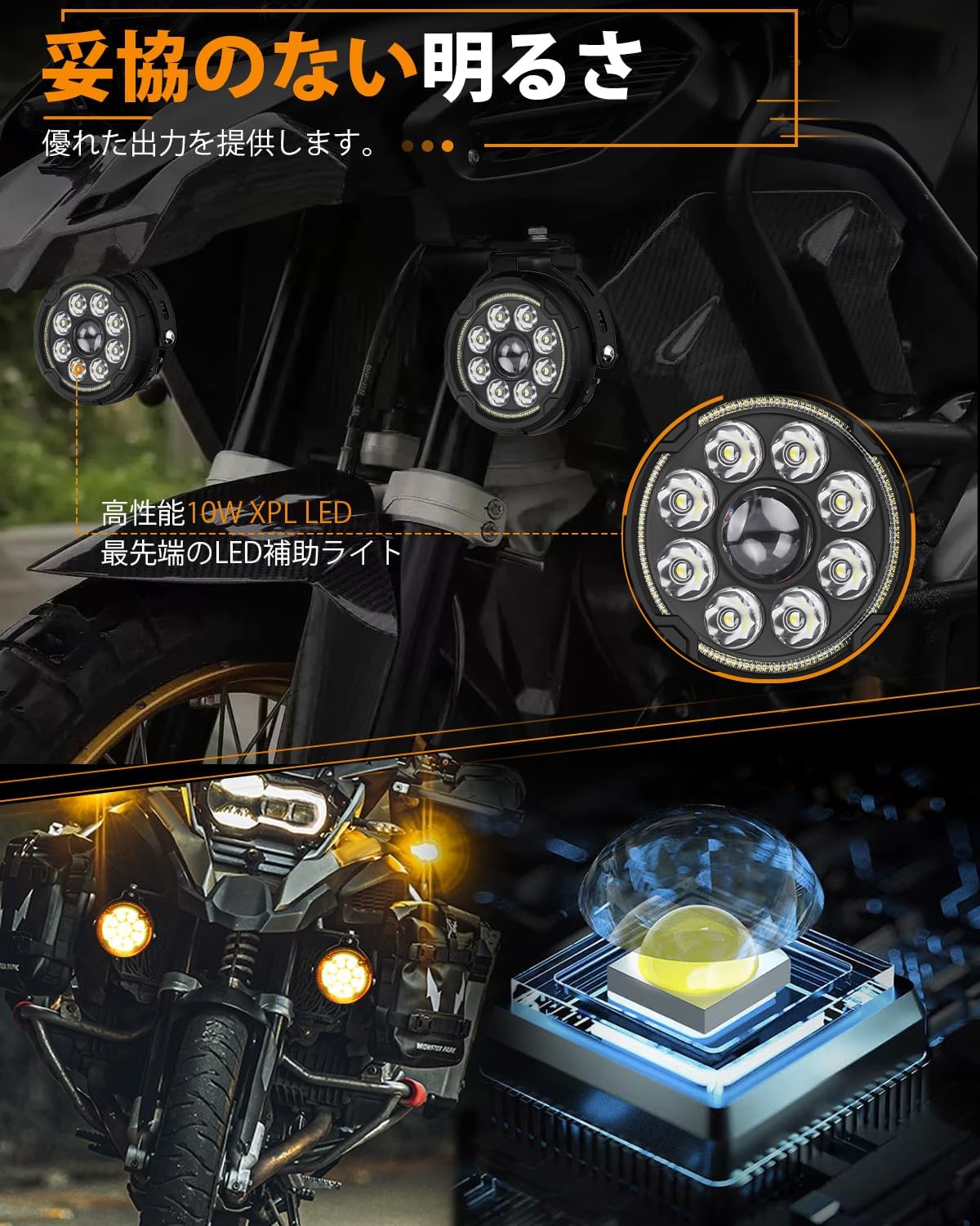 CO LIGHT オートバイ LED ドライビングフォグライト 4.5 インチ 160W