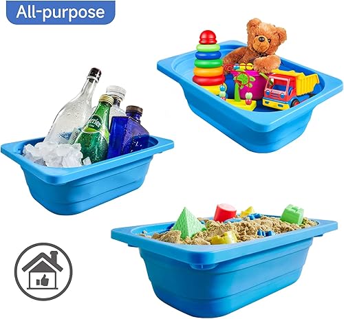 Miniatura 7 de Beright Contenedor de almacenamiento plegable, lavabo plegable para tina, ahorro de espacio para platos, frutas y campamentos, senderismo y hogar,