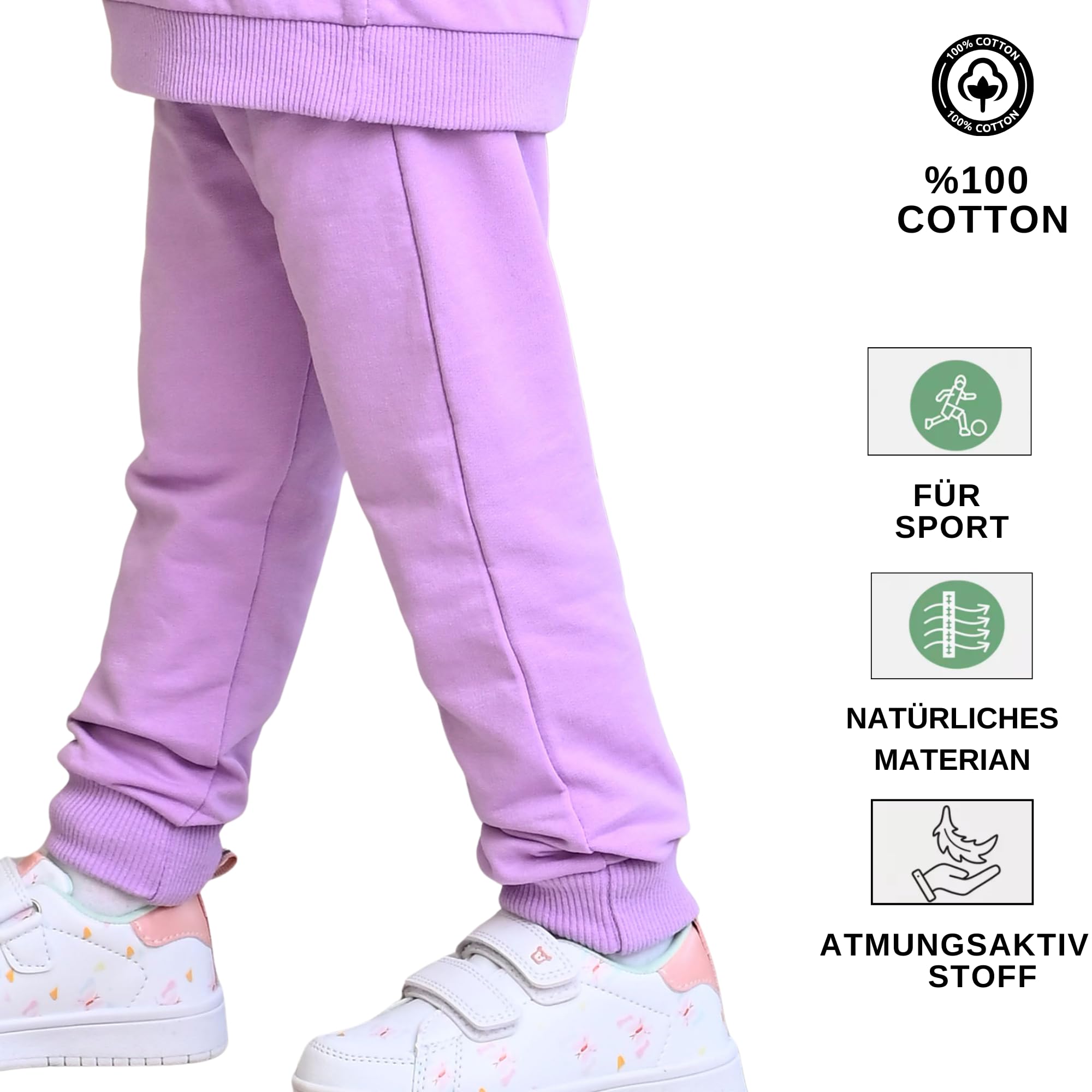 Pantaloni da bambino in 100% cotone, confezione da 2 pezzi, casual, morbidi e confortevoli, per ragazzi e ragazze