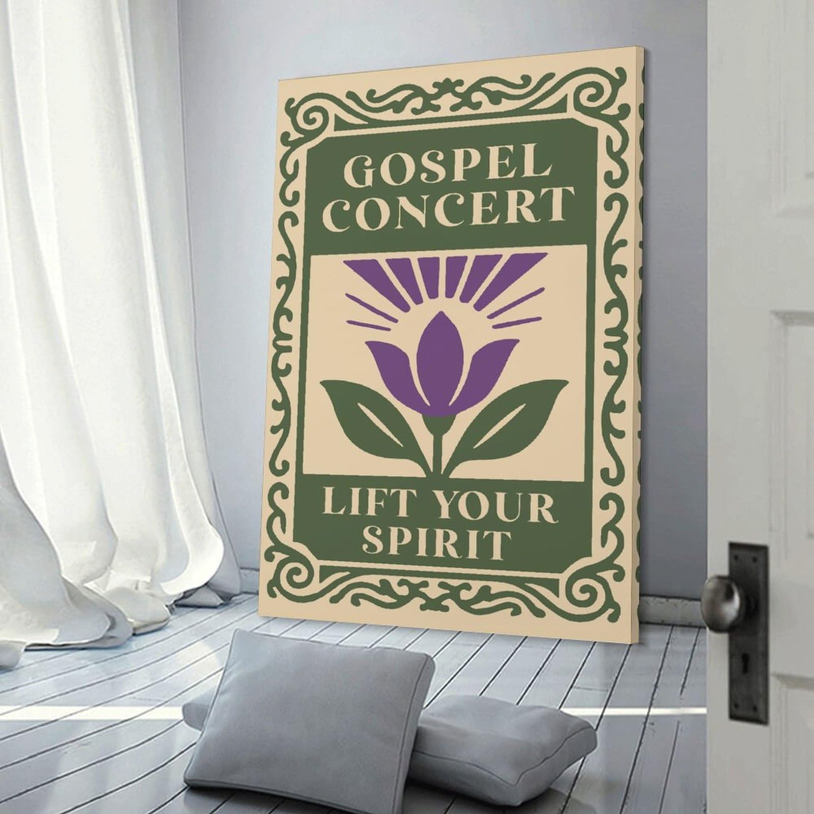 Junmoney Gospel Concert Decorative Canvas Print, 20x30inch(50x75cm), for Hallway, Entryway Or Landing, Home Artwork for First Impressions