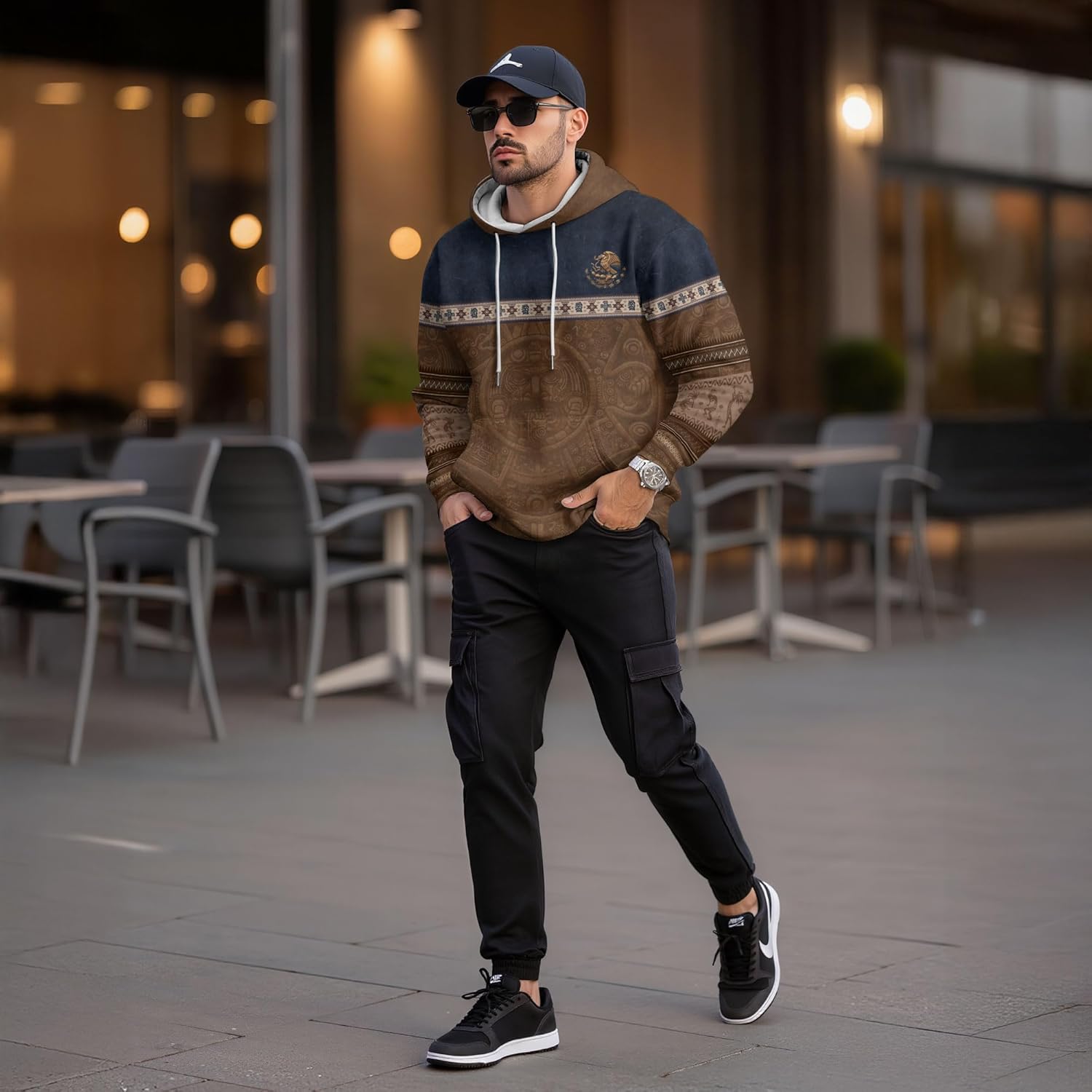 Aztec Hoodie Men, Mexican Hoodies For Men, Mexico Hoodie, Mens Aztec Hoodies - Image 6