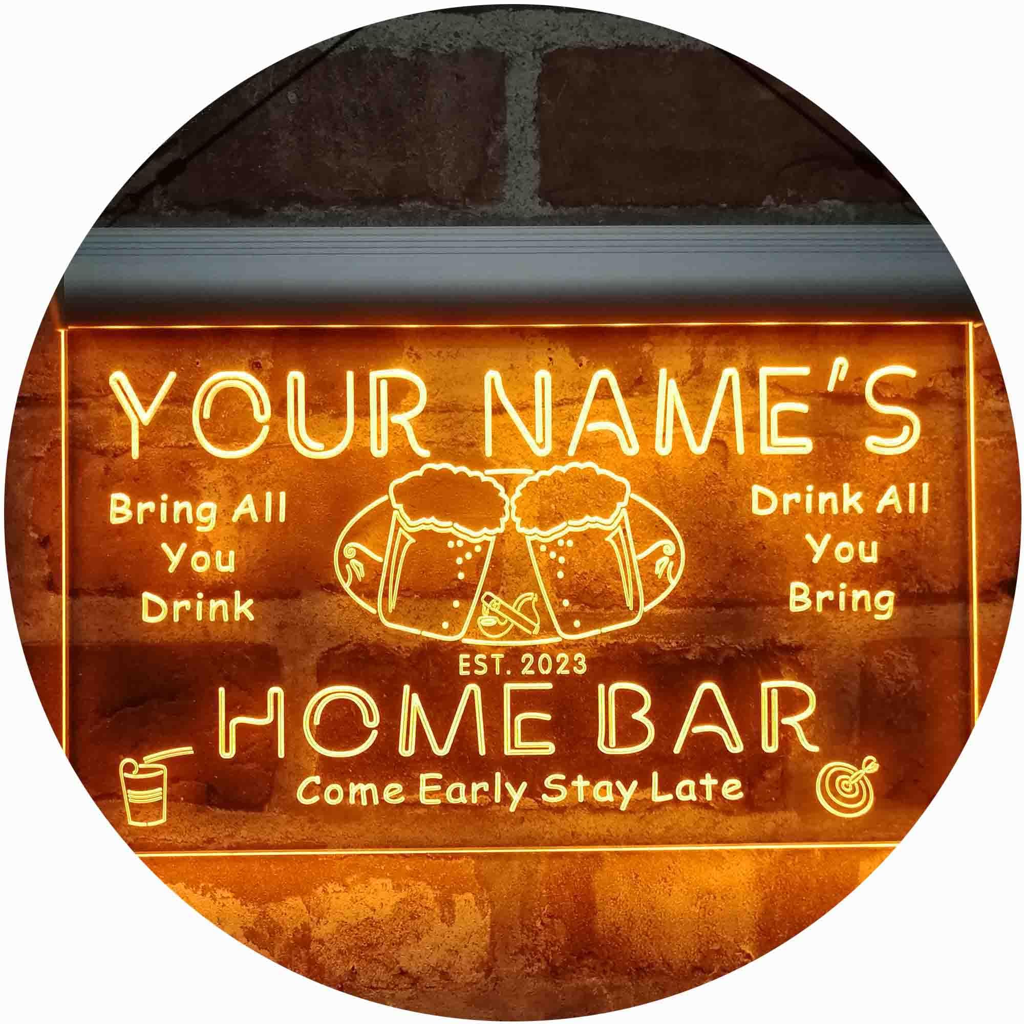 ADVPRO Personalized Your Name Est Year Theme Home Bar Beer Single Color LED Neon Sign 12 x 8.5 Inches st4s32-p2-tm-y