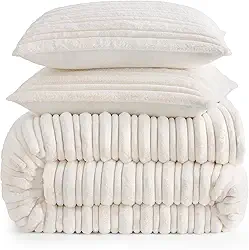 UGG Brinkley Conjunto de edredom King Size – Roupa de cama de pele sintética de pelúcia para casa de fazenda aconchegante e decoração boho chique, estilo hotel, tamanho king com 2 fronhas, conjunto de