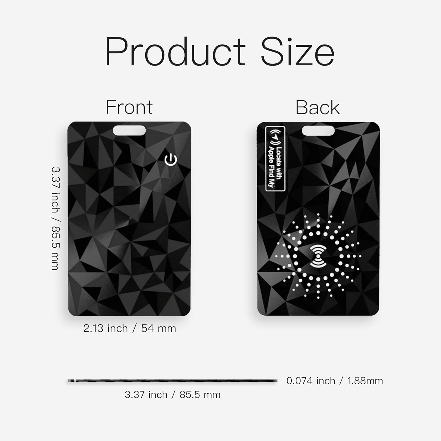 【2 Pack】 OMNIGEARI (iOS Only) 2025 New Wallet Tracker Card for Apple Find My [Apple MFi Certified] 0.07 inch Super Slim 1 Year Battery Bluetooth Smart Finder GPS Item Locator for iPhone iPad