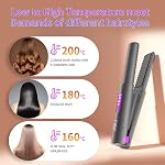 OBEST Lisseurs de cheveux sans fil Curler 2 en 1, Mini Straightener sans fil portable en fer plat avec 5000mAh Sur le voyage de la taille sans fil plat de fer pour cheveux fins court, avec un clin d'oeil 3 Temps